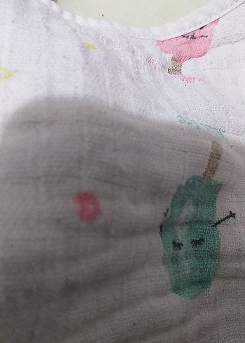 Bebek için pastel renkli baskılı beyaz önlük - Görsel 3