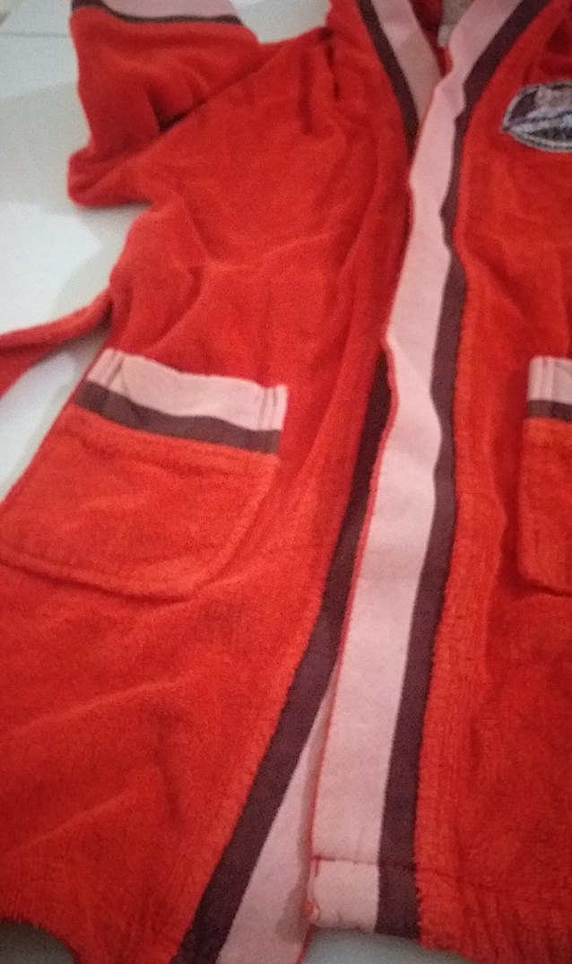 erkek Çocuk Renkli Baskılı Kırmızı Bornoz - Görsel 5