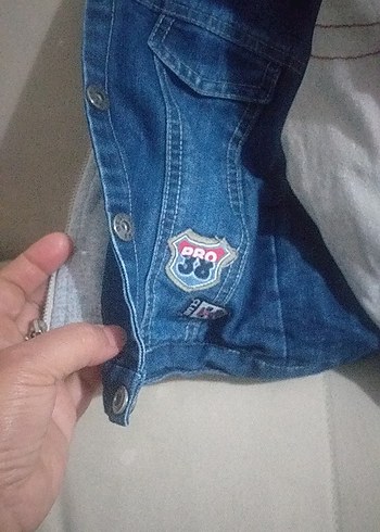 Erkek Çocuk Mavi Denim Düğmeli Ceket mont - Görsel 9