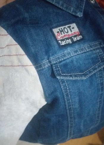 Erkek Çocuk Mavi Denim Düğmeli Ceket mont - Görsel 7