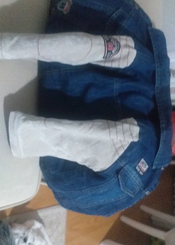 Erkek Çocuk Mavi Denim Düğmeli Ceket mont - Görsel 5