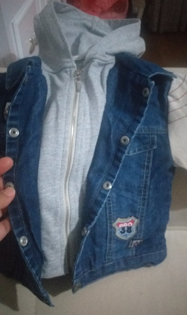 Erkek Çocuk Mavi Denim Düğmeli Ceket mont - Görsel 2