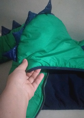 Erkek Çocuk Kapüşonlu Yeşil Desenli Mont - Görsel 7