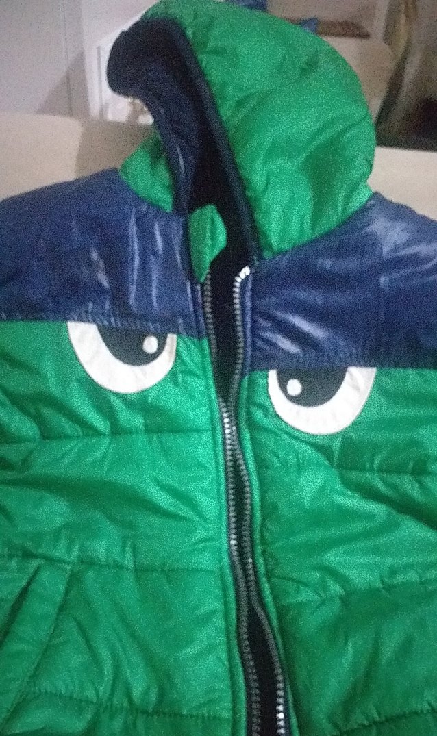 Erkek Çocuk Kapüşonlu Yeşil Desenli Mont - Görsel 4