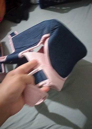 Nakışlı Ayıcık Desenli Pembe Bebek kangurusu - Görsel 5