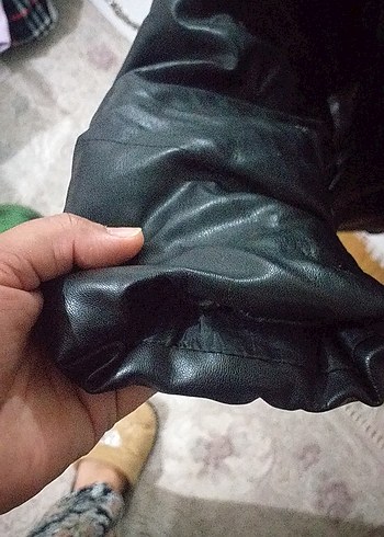 40 Beden siyah Renk Kısa Kesim Siyah Deri Kadın Ceket