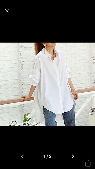 Zara Beyaz oversize gömlek