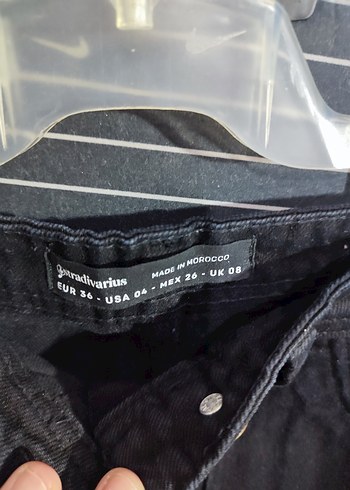 Stradivarius Stradivarius Düğmeli Siyah Denim Mini Etek