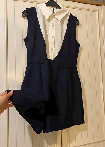 Düğmeli Kolsuz kısa tulum - Görsel 3