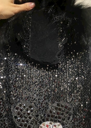 M beden 
Paletli Siyah Mickey mouse detaylı Zippered Body Chain - Görsel 3