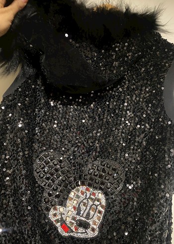 M beden 
Paletli Siyah Mickey mouse detaylı Zippered Body Chain - Görsel 2