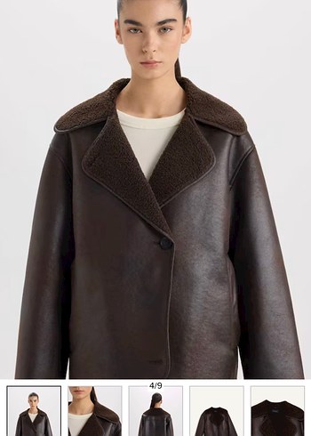 zara muadili Kahverengi Kürklü Deri süet Kadın Ceket - Görsel 3