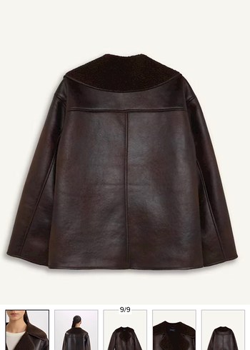 zara muadili Kahverengi Kürklü Deri süet Kadın Ceket - Görsel 2