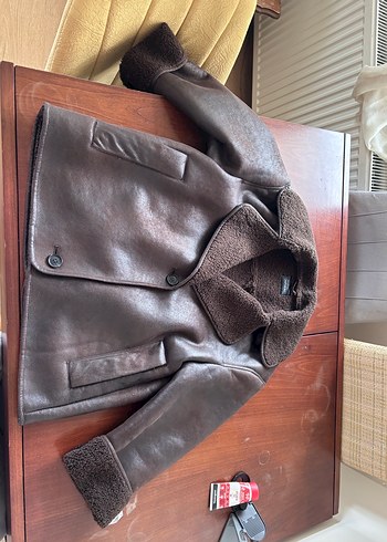 zara muadili Kahverengi Kürklü Deri süet Kadın Ceket - Görsel 6