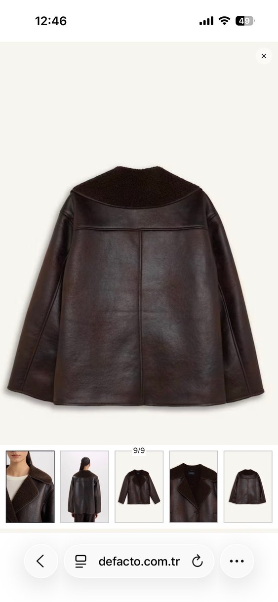 zara muadili Kahverengi Kürklü Deri süet Kadın Ceket - Görsel 2