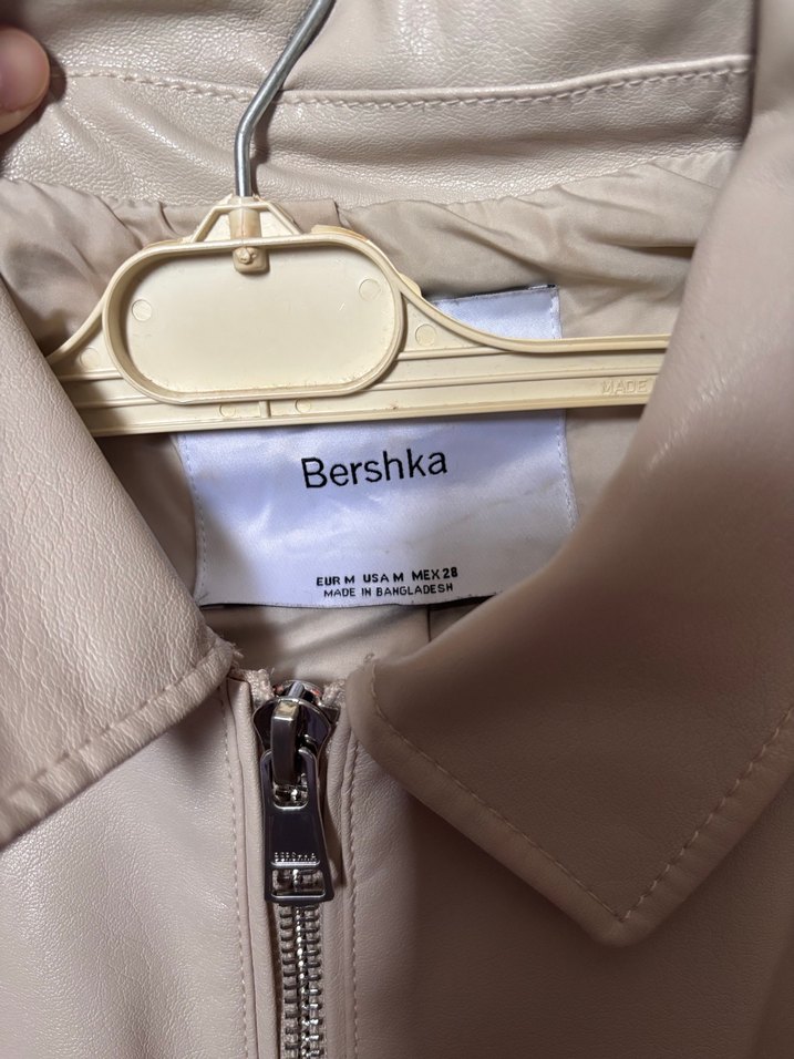 Bej deri  Kadın Bomber Ceket - Görsel 3