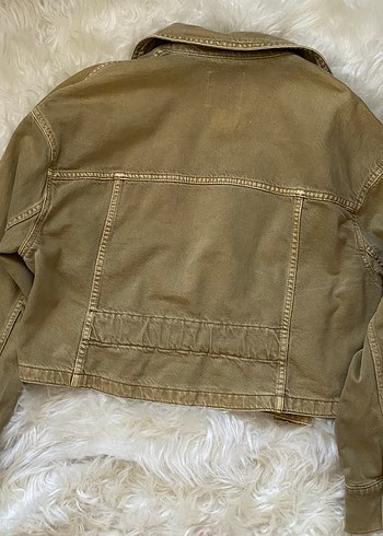 Zara Yeşil Düğmeli Kadın Kot Ceket