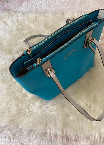 U.S. Polo Assn. Mavi Kadın Deri Çanta - Görsel 2