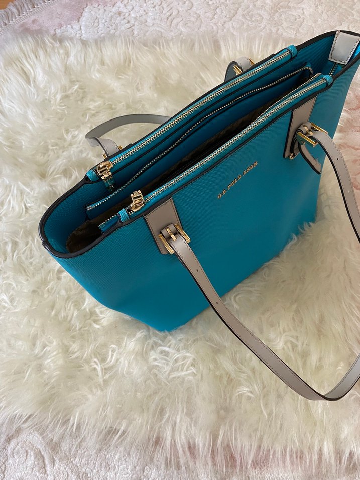 U.S. Polo Assn. Mavi Kadın Deri Çanta - Görsel 2