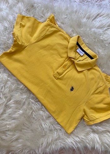 Sarı Düğmeli Kısa Kollu Orijinal Polo Tişört - Görsel 4