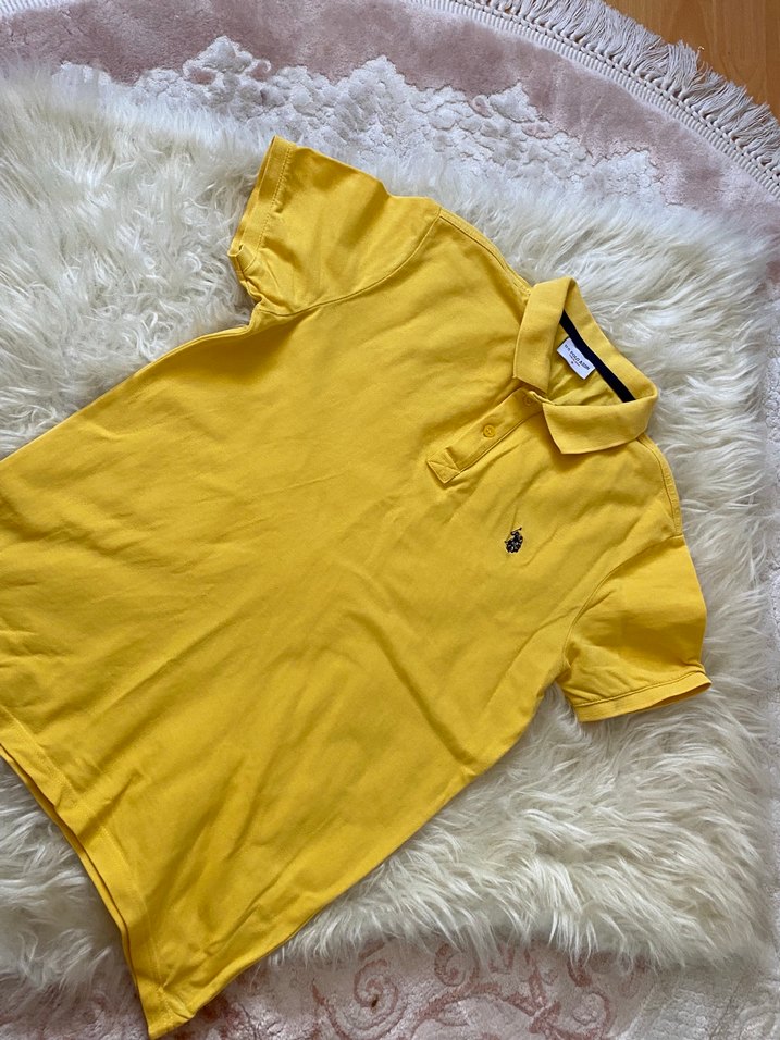 Sarı Düğmeli Kısa Kollu Orijinal Polo Tişört - Görsel 3