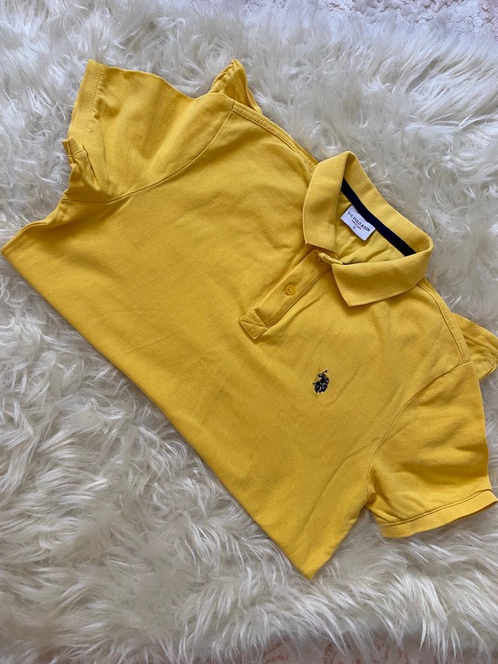 Sarı Düğmeli Kısa Kollu Orijinal Polo Tişört - Görsel 4