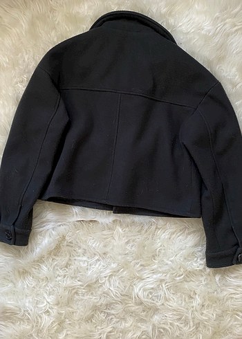 Düğmeli Siyah Koyu Yeşil Kadın Ceket - Görsel 3