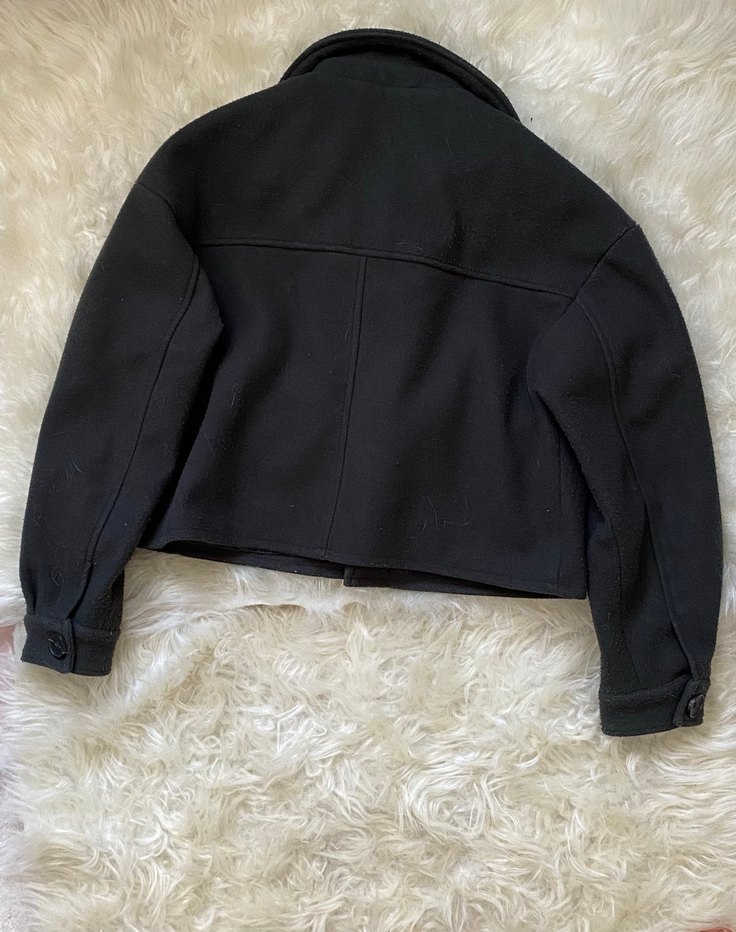 Düğmeli Siyah Koyu Yeşil Kadın Ceket - Görsel 3