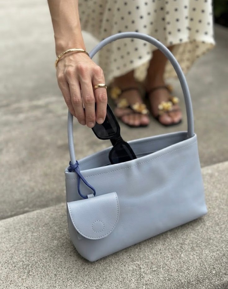 Minimal Pastel Mavi Mini El Çantası — görsel 6/7