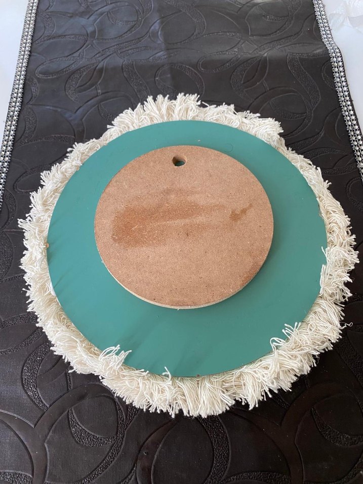 Ahşap Boncuklu Beyaz Dekoratif Ayna - Görsel 2