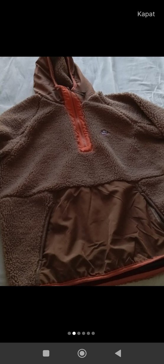 Erkek Kahverengi Kapüşonlu Fermuarlı Sweatshirt - Görsel 3