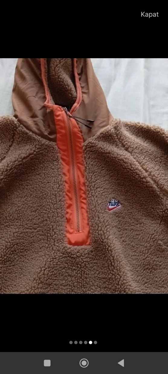 Erkek Kahverengi Kapüşonlu Fermuarlı Sweatshirt - Görsel 2