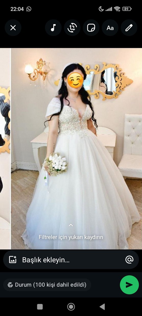 Straplez İnce Askılı A Kesim Beyaz Gelinlik - Görsel 3