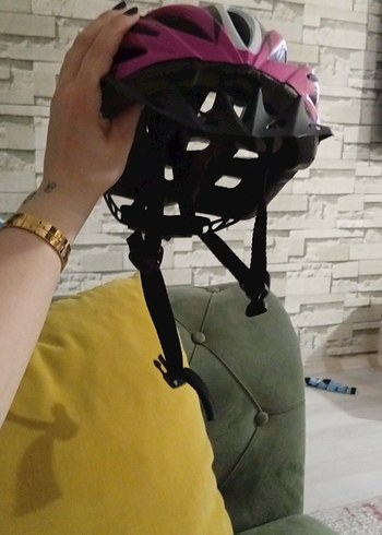 Pembe Elastik Biker Motosiklet Kaskı - Görsel 4