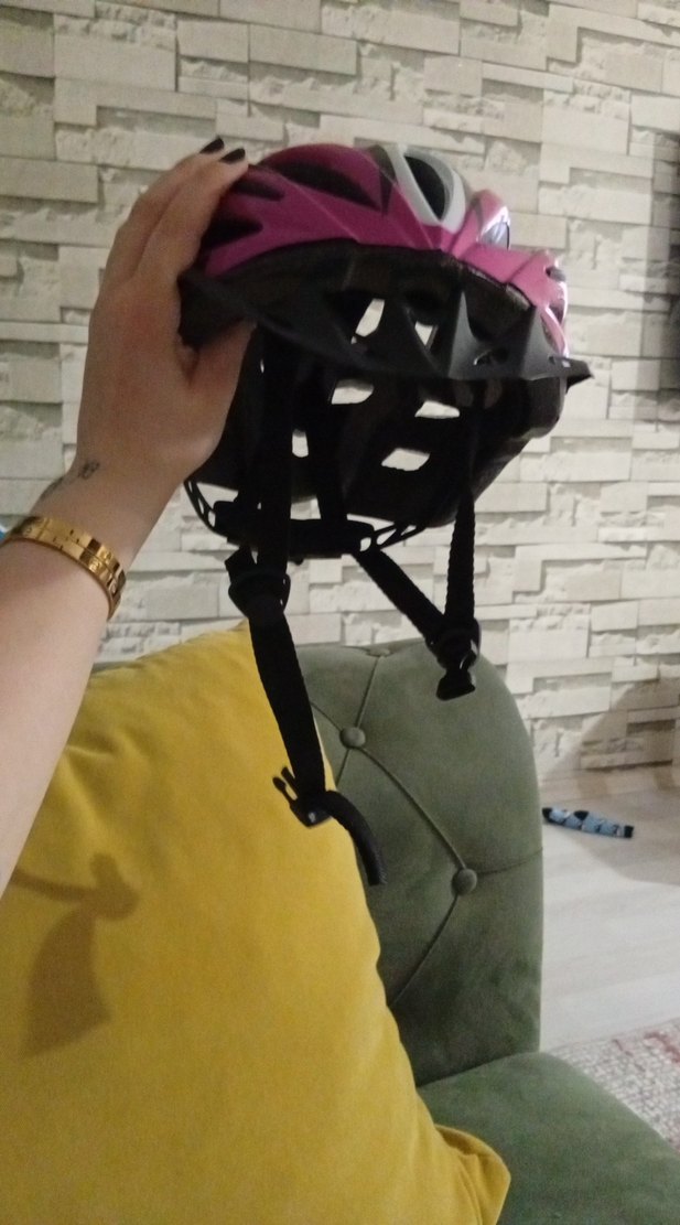 Pembe Elastik Biker Motosiklet Kaskı - Görsel 4