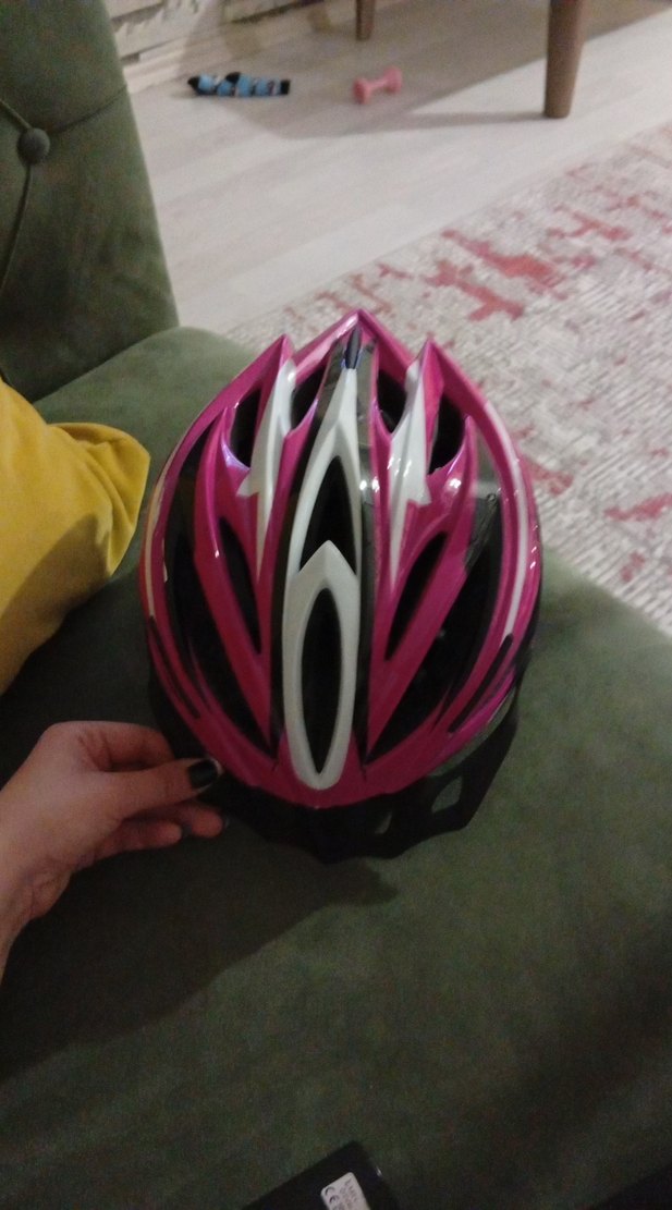 Pembe Elastik Biker Motosiklet Kaskı - Görsel 3