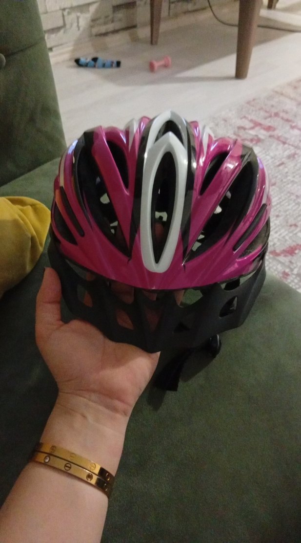 Pembe Elastik Biker Motosiklet Kaskı - Görsel 2