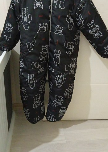 Fermuarlı Siyah Bebek Kayak Tulumu - Görsel 2