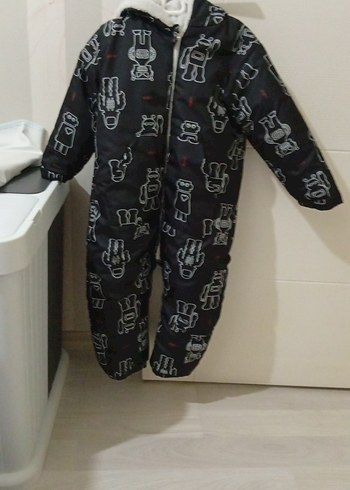 Fermuarlı Siyah Bebek Kayak Tulumu - Görsel 3