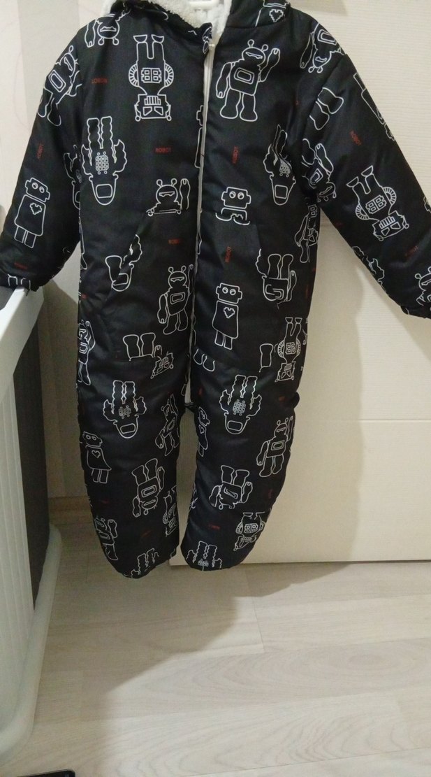 Fermuarlı Siyah Bebek Kayak Tulumu - Görsel 2