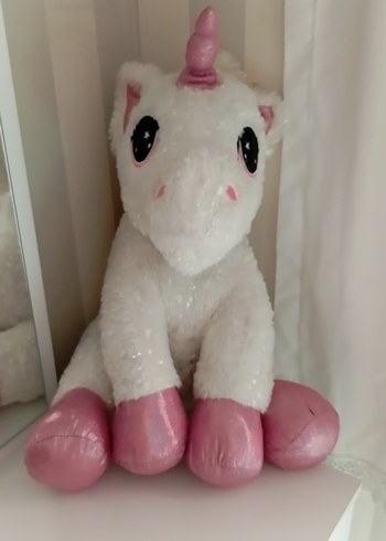 Beyaz Peluş Unicorn Oyuncak