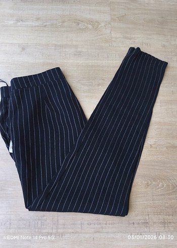 adil ışık x raisa Vanessa Çizgili Beyaz  Kadın Pantolon - Görsel 6