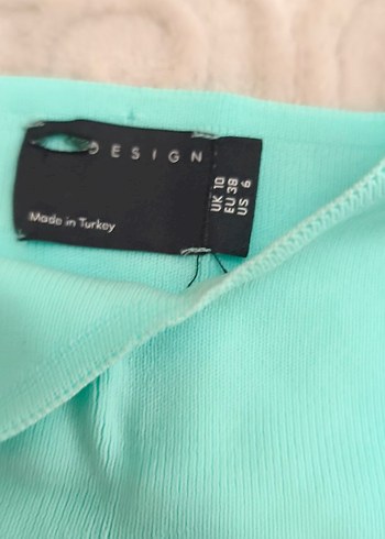 Turkuaz Denim İnce Askılı Crop Top - Görsel 7