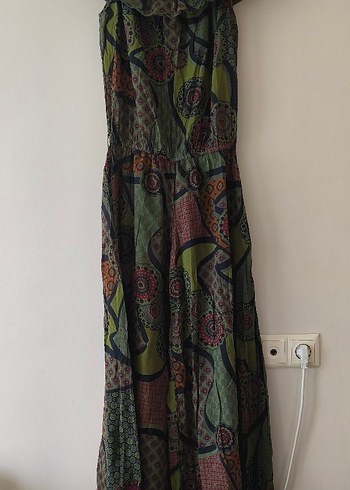 tola tola Kadın Bohem Straplez Uzun Tulum bandito tarzı - Görsel 2