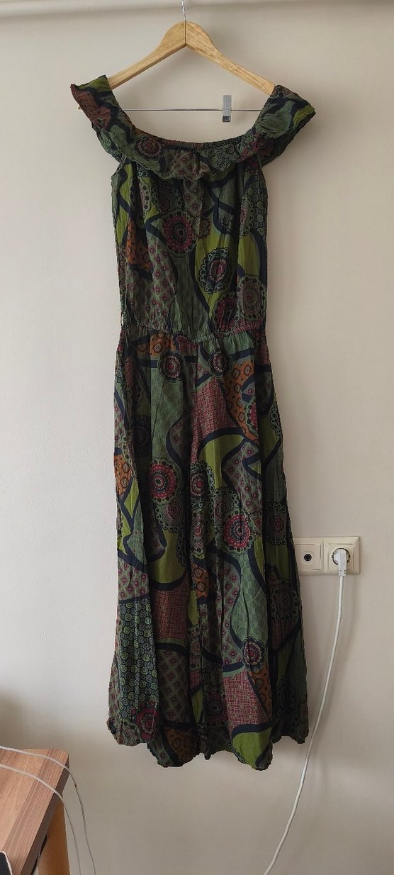 tola tola Kadın Bohem Straplez Uzun Tulum bandito tarzı - Görsel 2