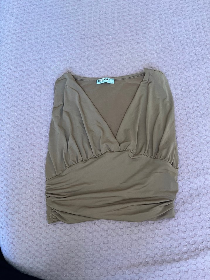 Bej V Yaka Drapeli Kadın Atlet - Görsel 2