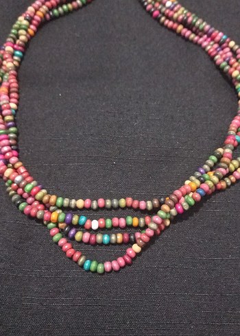 Renkli Boncuklu Uzun Bohem Kadın Kolye - Görsel 2