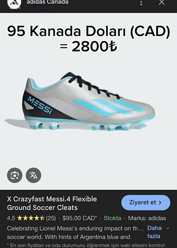 Messi X Crazyfast Çivili Krampon