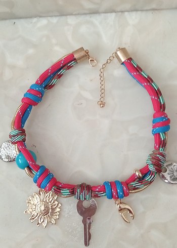 Renkli Boncuklu Bohem Kısa Kolye - Görsel 2