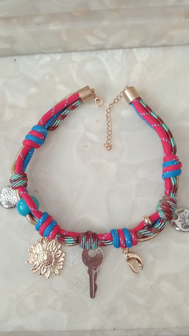 Renkli Boncuklu Bohem Kısa Kolye - Görsel 2